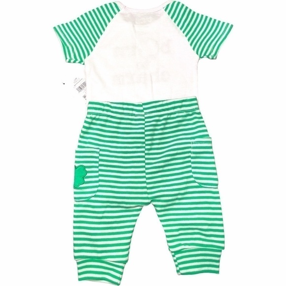 Way to Celebrate NWT Unisex Born to Charm St Patrick’s Day Outfit Size 0-3 Mos - Picture 8 of 15